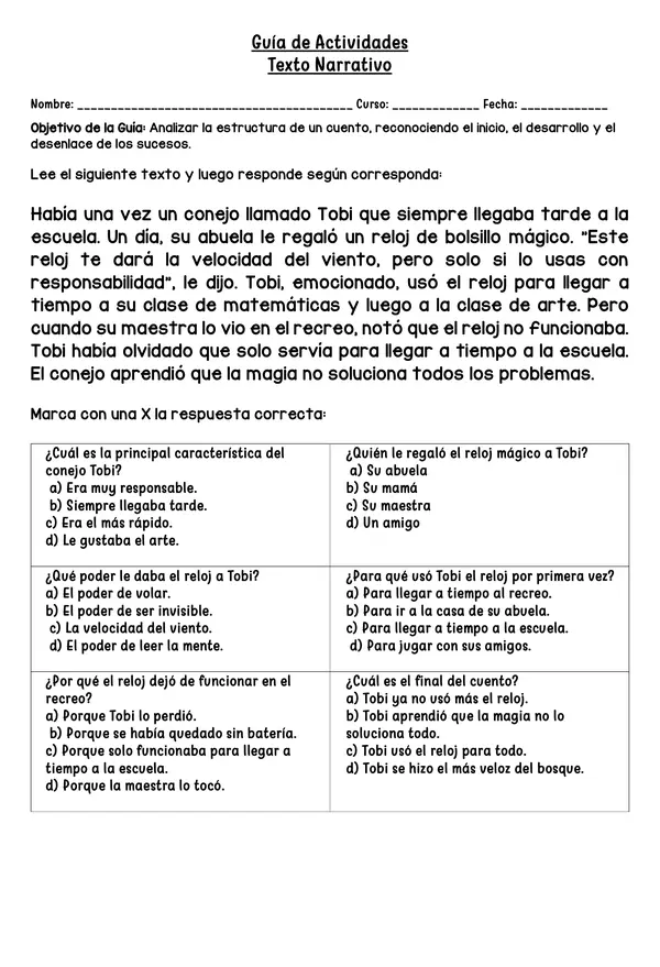 Comprension Lectora Tercero Basico Lenguaje