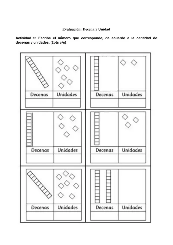 EVALUACION DECENA Y UNIDAD 