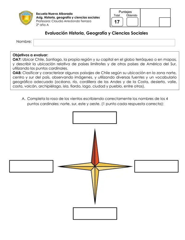 Evaluación Geografía