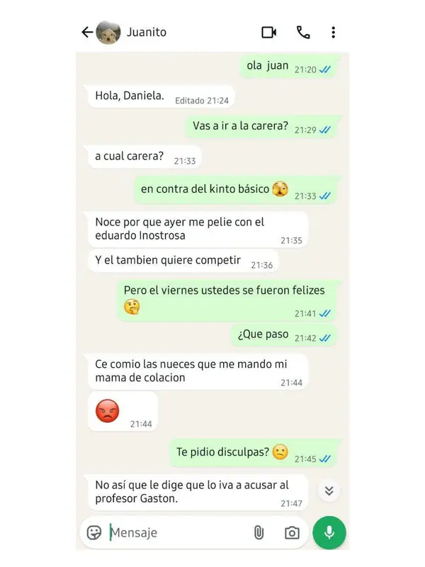 Chats con errores para corregir.