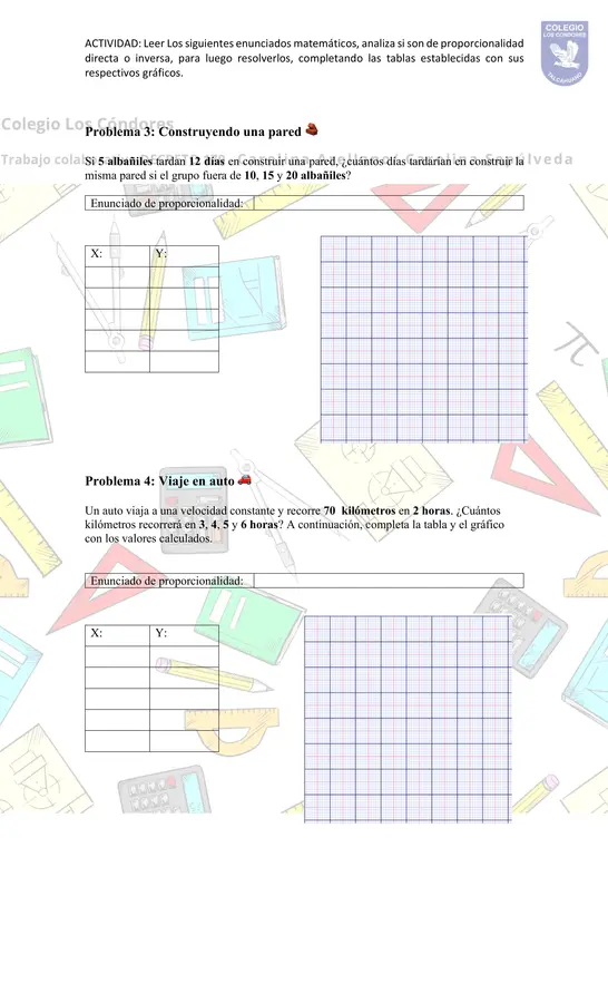 ejercicios de proporcionalidad directa e inversa