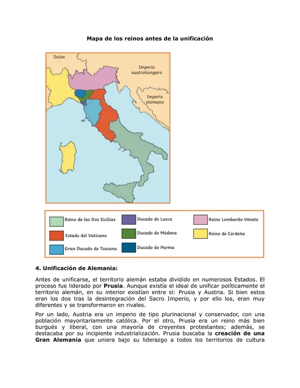 UNIFICACIÓN ITALIANA Y ALEMANA