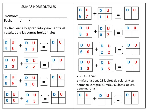 SUMAS HORIZONTALES