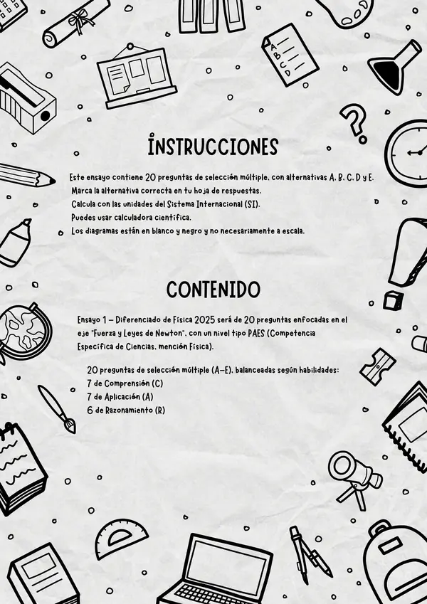 Ensayo 1 – Diferenciado de Física 2025