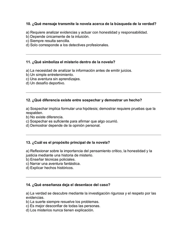 Prueba del libro "Quique Hache detective" (Sergio Gómez) 5° básico
