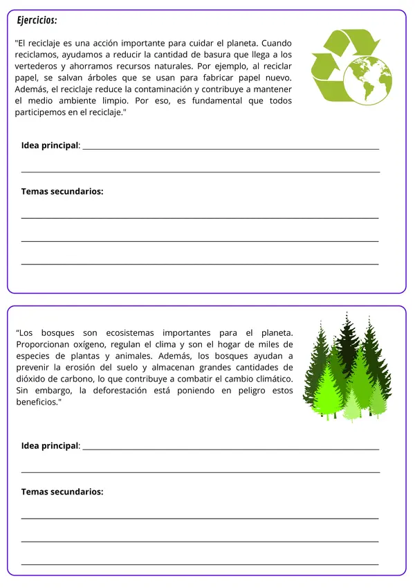 Identificar Idea principal y secundarias
