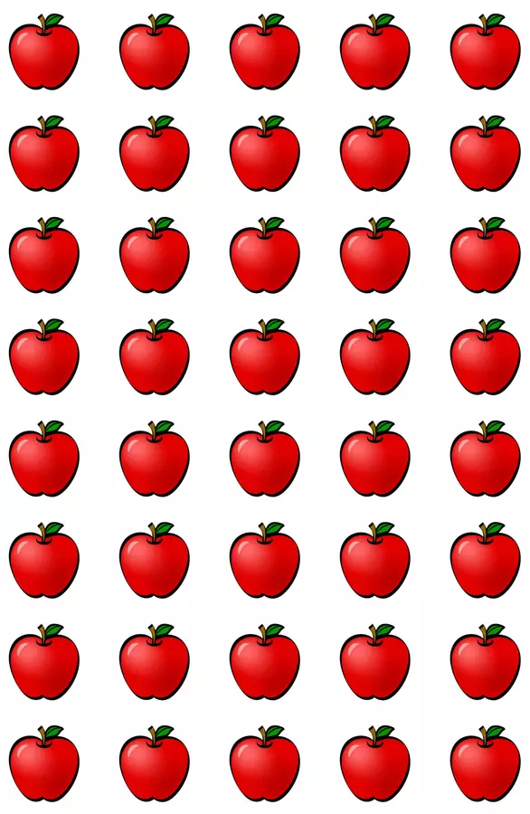 Pon la cantidad de manzanas que indica el número 