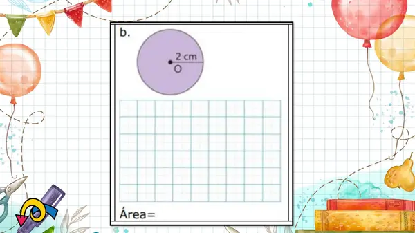 Bingo matemática de área y perímetro del círculo. 
