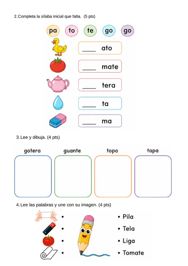 Evaluación Método Matte (Lección Pino, Pato,  Gato)