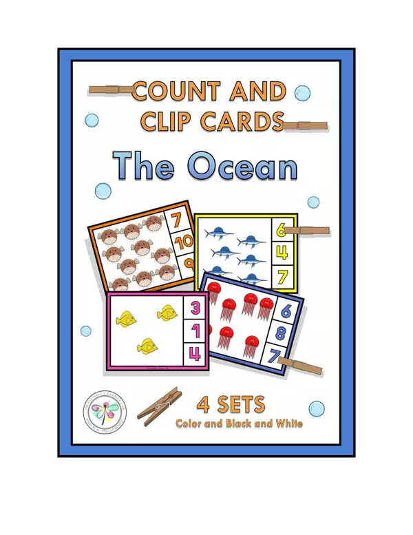 Count and Clip Cards The Ocean A contar El mar Animales