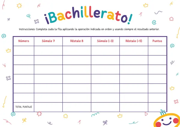 Ticket de entrada: Bachillerato de Números Enteros 