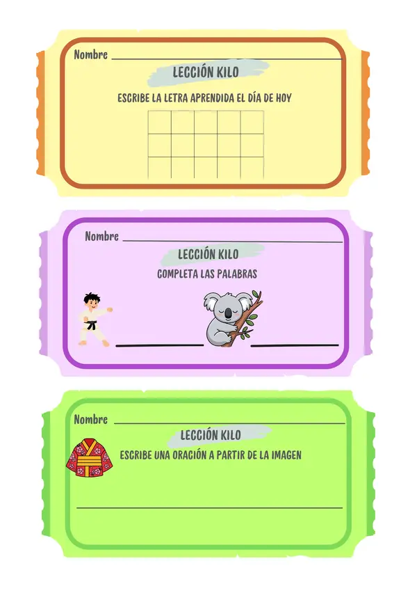 Ticket de salida Lección Kilo