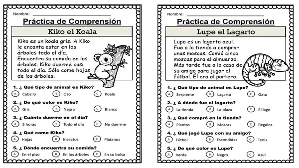 Recopilación mini lecturas de animales, primer ciclo
