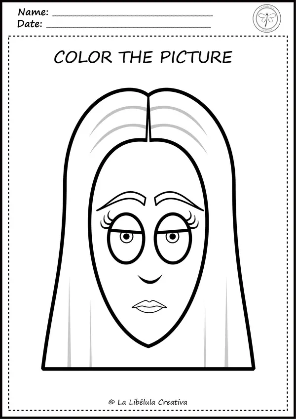 Worksheets coloring faces halloween characters october BW