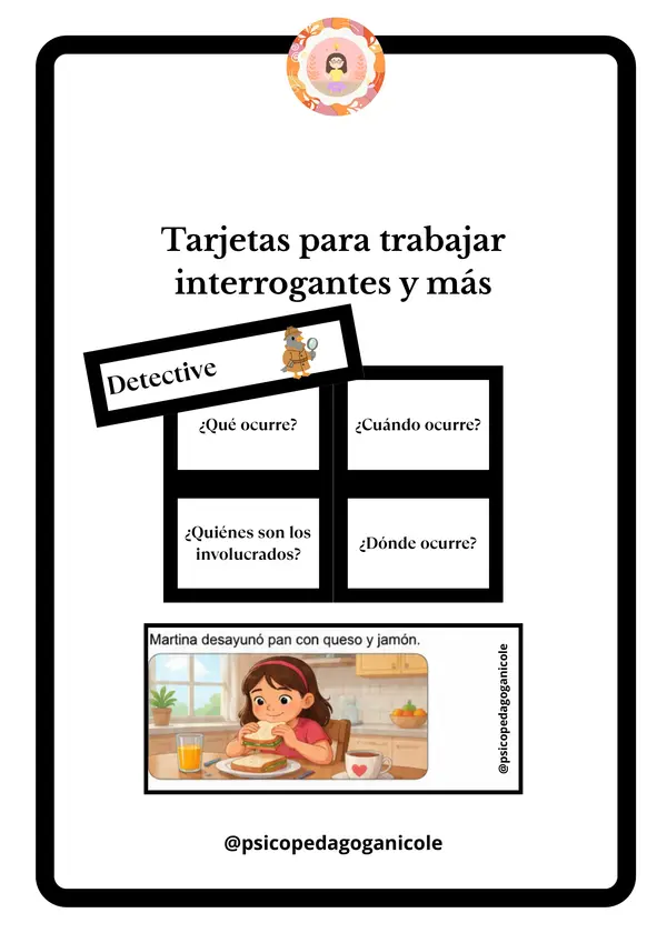 Tarjetas para trabajar interrogantes y más