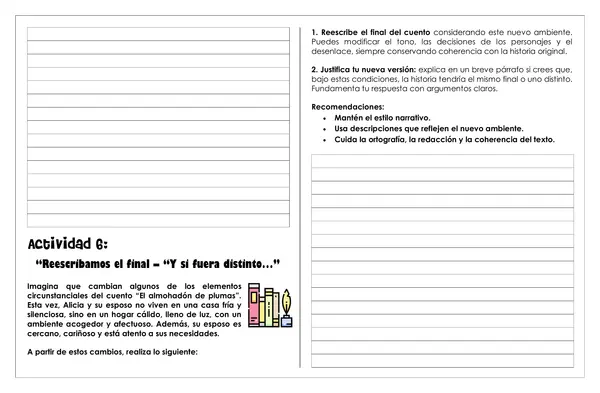 Guía de trabajo - Participación de los personajes en el desarrollo de los acontecimientos