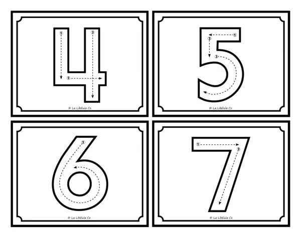Flash Cards Tracing Numbers Extra Math Signs Números trazos