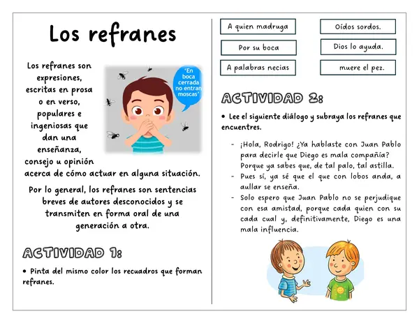 Guía de trabajo - Los refranes