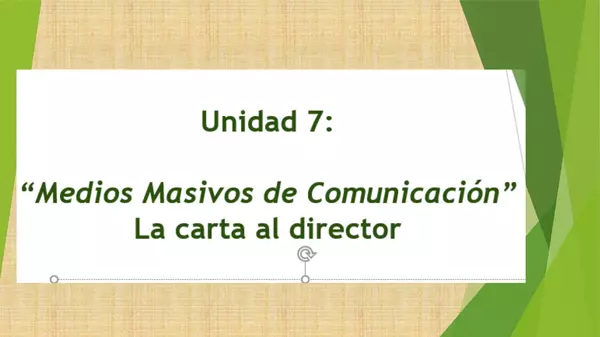 PRESENTACION CARTA AL DIRECTOR, OCTAVO BASICO, LENGUAJE