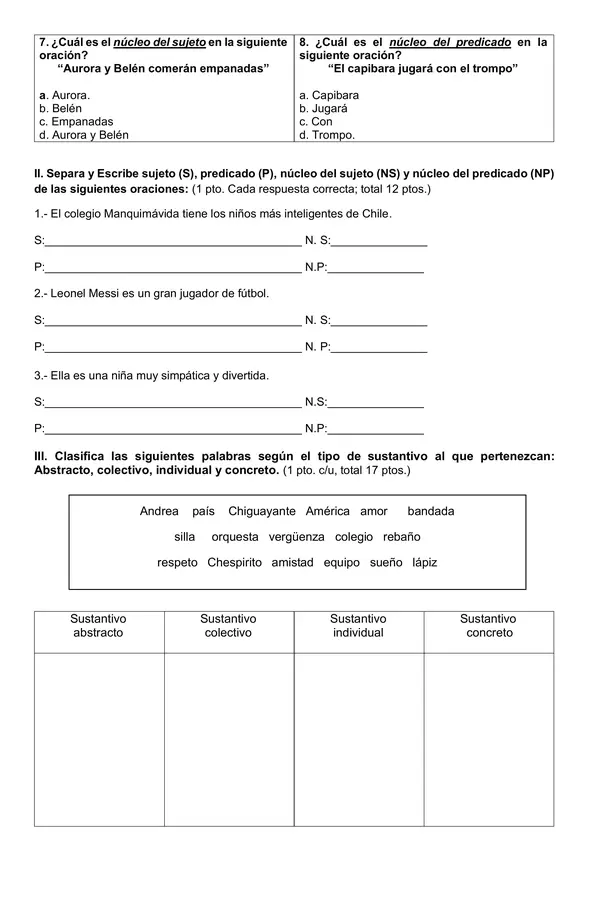 Evaluación 4° año "Artículo informativo"