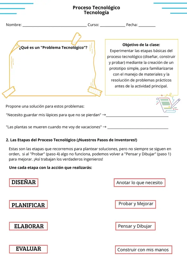 Tecnología, Proceso Tecnológico, Unidad 4