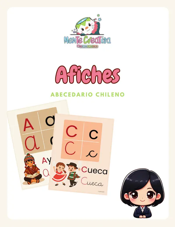 Abecedario Chileno Ilustrado – Decoración Aula – Recurso Cultural Imprimible PDF