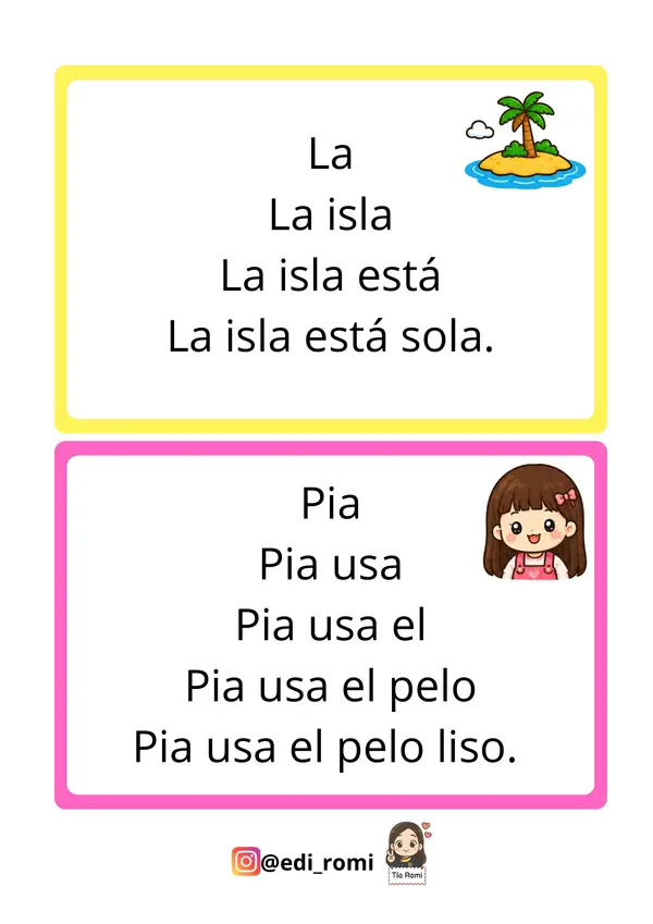 Fichas lectura en pirámide - Consonantes m - l - p - s - t