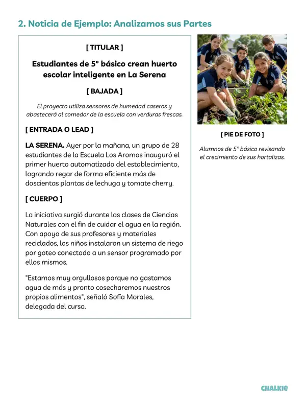 5° Escribe una noticia