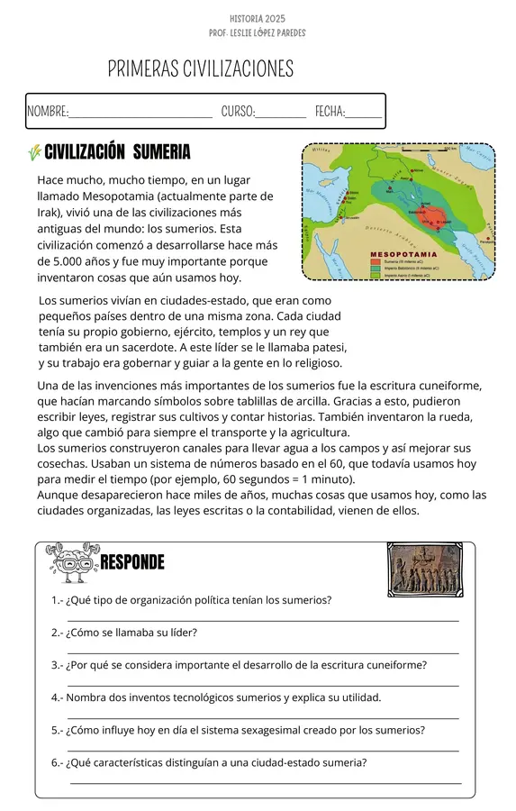 Guía primeras civilizaciones