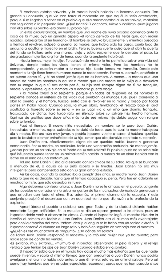 Guía de trabajo - Comprensión lectora: Juan Darién - 8° | profe.social