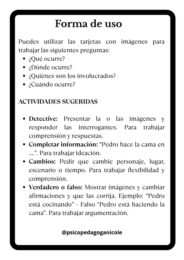 Tarjetas para trabajar interrogantes y más