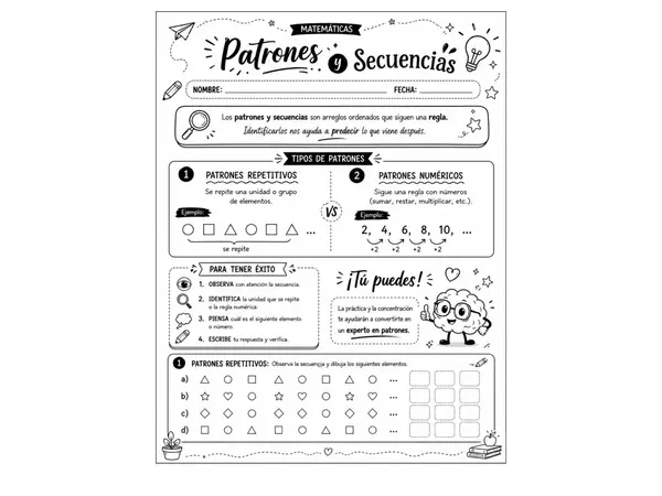 Patrones y Secuencias - Guía Matemática
