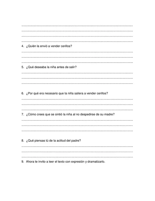 Guia de Obra Dramatica La Pequeña Vendedora de Fosforos para Lenguaje 1 Basico