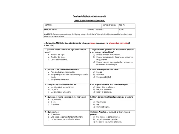 MAc el microbio evaluación 