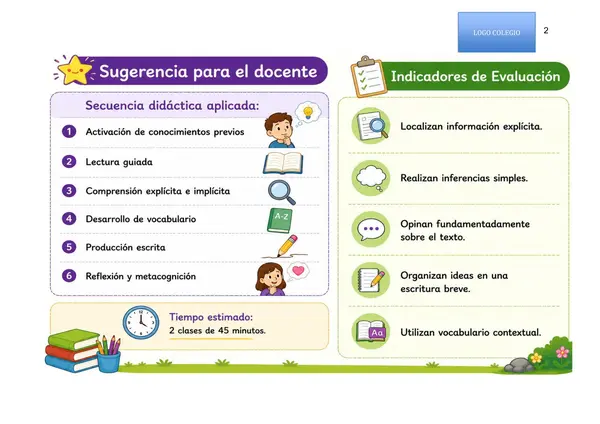 La Fábula-Guía de comprensión"  4° Básico