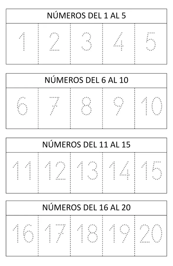 Números hasta 20 - Levanta pestañas