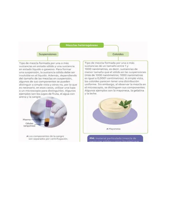 formación de mezclas homogéneas de tipo coloide