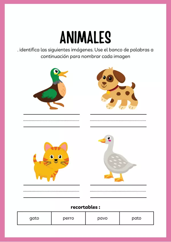 Método global  Reconociendo animales 