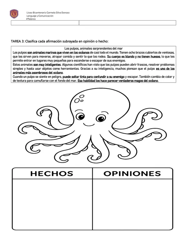 Distinguir hecho de opinión