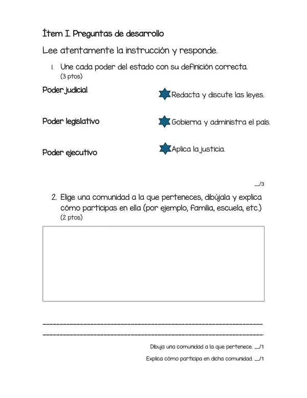 Prueba unidad "Vida en sociedad, democracia y participación"