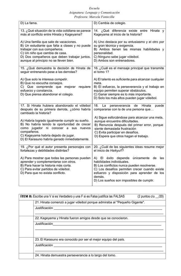 Reporte de lectura manga Haikyu!! tomo 1 