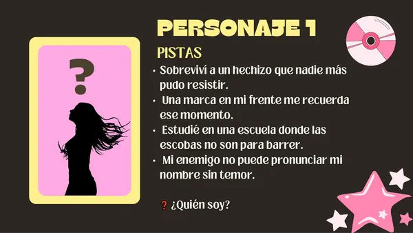 Juego adivina el Personaje Literario- Actividad interactiva PPT editable