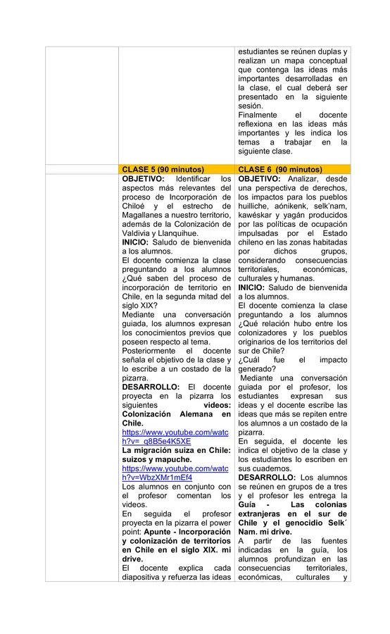 Planificación Clase a Clase Julio - Historia, Geografía y Ciencias Sociales - 1° Medio DUA