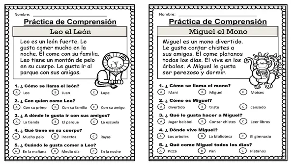 Recopilación mini lecturas de animales, primer ciclo