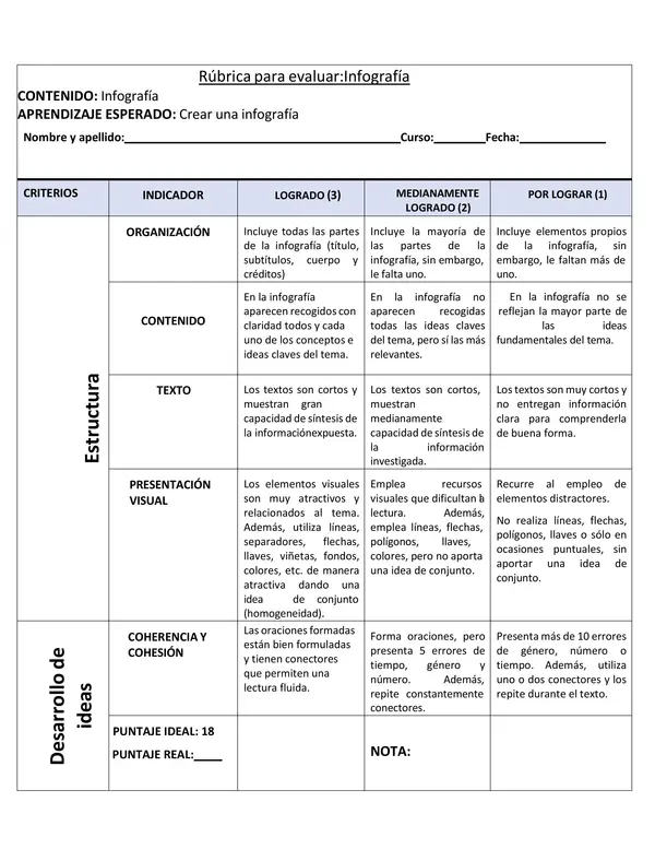 RÚBRICA INFOGRAFÍA