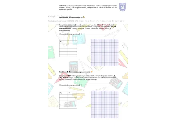 ejercicios de proporcionalidad directa e inversa