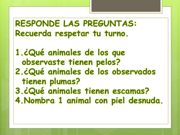 CUBIERTA CORPORAL DE ANIMALES Unidad 2 oa2