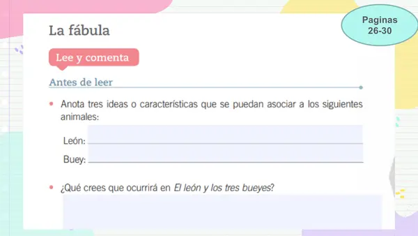 clase 3 lenguaje 5to básico "fabula"