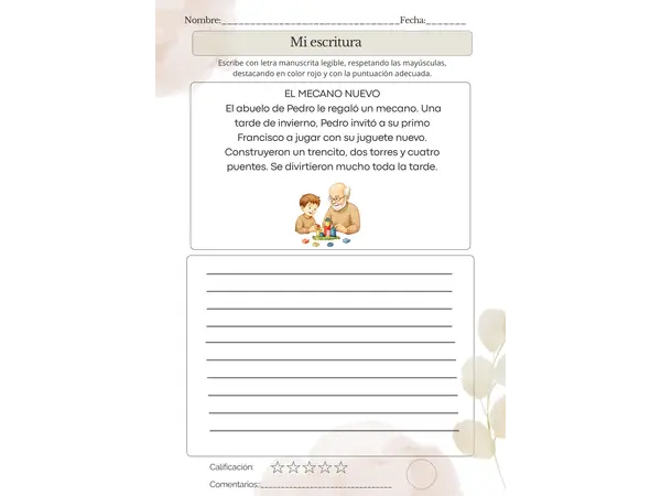 Pack "Mi Escritura": Fichas de Caligrafía y Transcripción en Letra Ligada