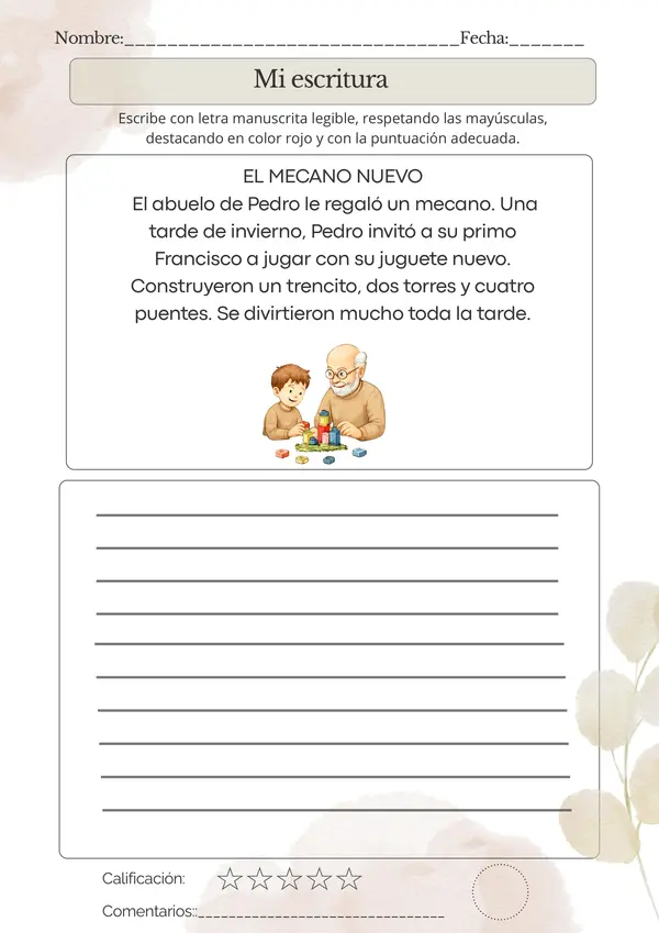 Pack "Mi Escritura": Fichas de Caligrafía y Transcripción en Letra Ligada